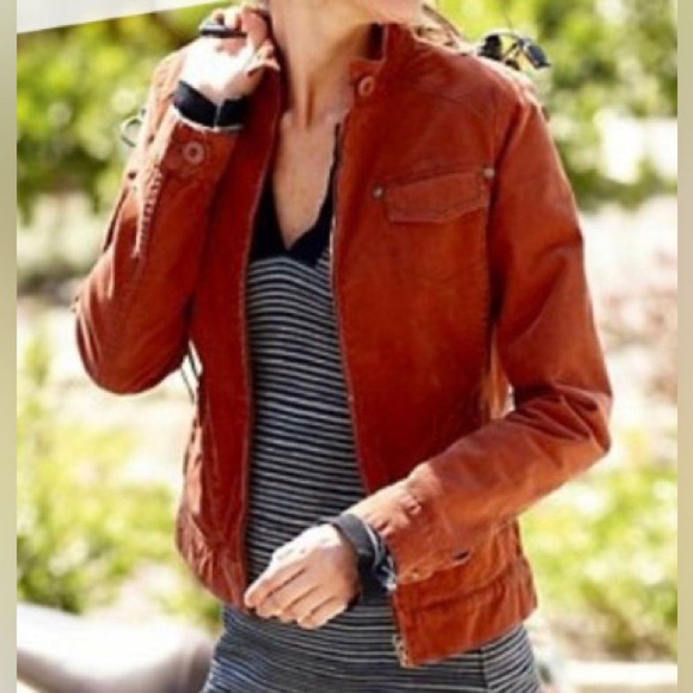 Prana Organic Cotton Motto Jacket in Rust Corduroy - Picture 5 of 7